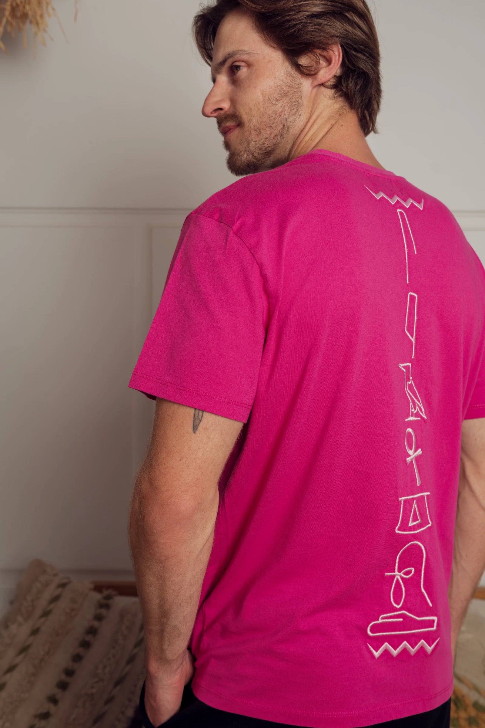 Crimson Bloom Pink Embroidery